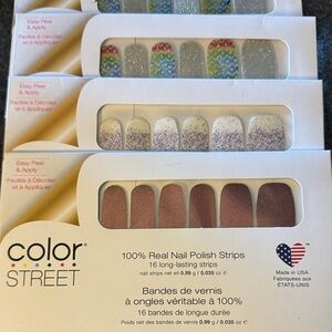 Retired Color Street Nail Polish Strips - Sparkling Rainbow and Glitter Set